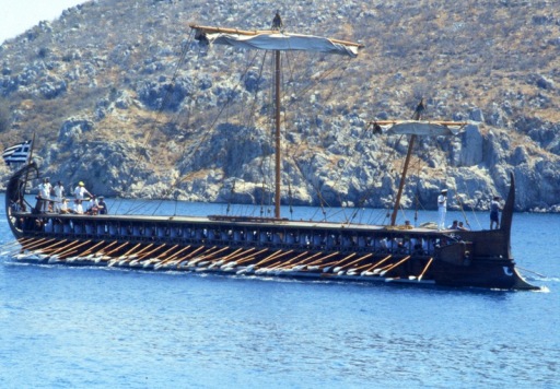 Olympias arriving at Tolo, August, 1990